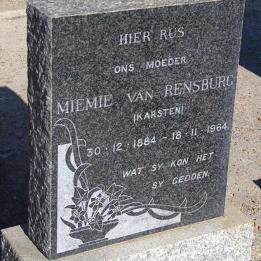 RENSBURG Miemie, van nee KARSTENS 1884-1964
