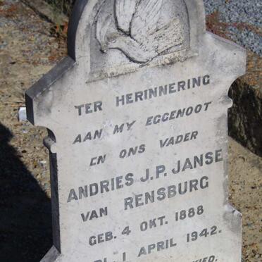 RENSBURG Andries J.P., Janse van 1888-1942