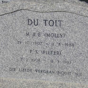 TOIT Petrus Stephanus Francois, du 1906-1993 &amp;  Maria Johanna Engelbrecht SCHOLTZ 1907-1984