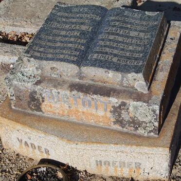 TOIT Nicholaas J., du 1873-1959 &amp; Martha J.H. DE VILLIERS 1873-1944