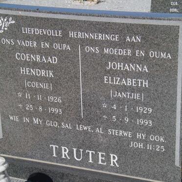TRUTER Coenraad Hendrik 1926-1993 &amp; Johanna Elizabeth 1929-1993