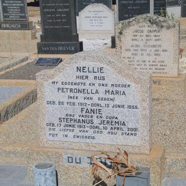 TOIT Stephanus Jeremia, du 1913-2001 &amp; Petronella Maria van EEDEN 1912-1955