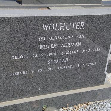 WOLHUTER Willem Adriaan 1908-1983 &amp; Susarah 1912-2005