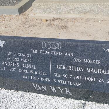WYK Andries Daniel, van 1907-1974 &amp; Gertruida Magdalena 1911-1990