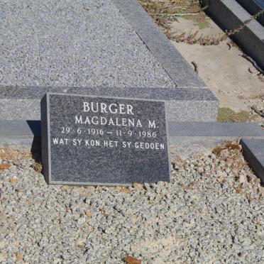 BURGER Magdalena M. 1916-1986