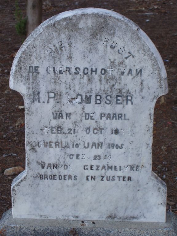 LOUBSER M.P. 1877-1905