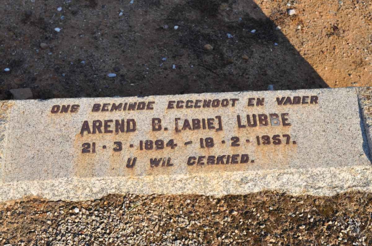 LUBBE Arend B. 1894-1957