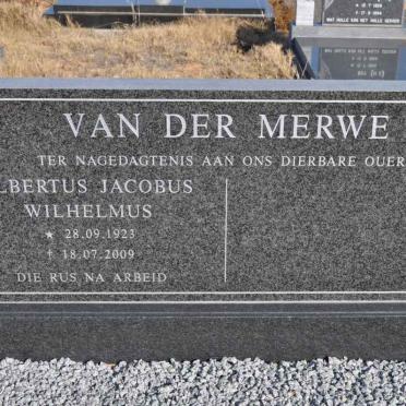 MERWE Albertus Jacobus Wilhelmus, van der 1923-2009