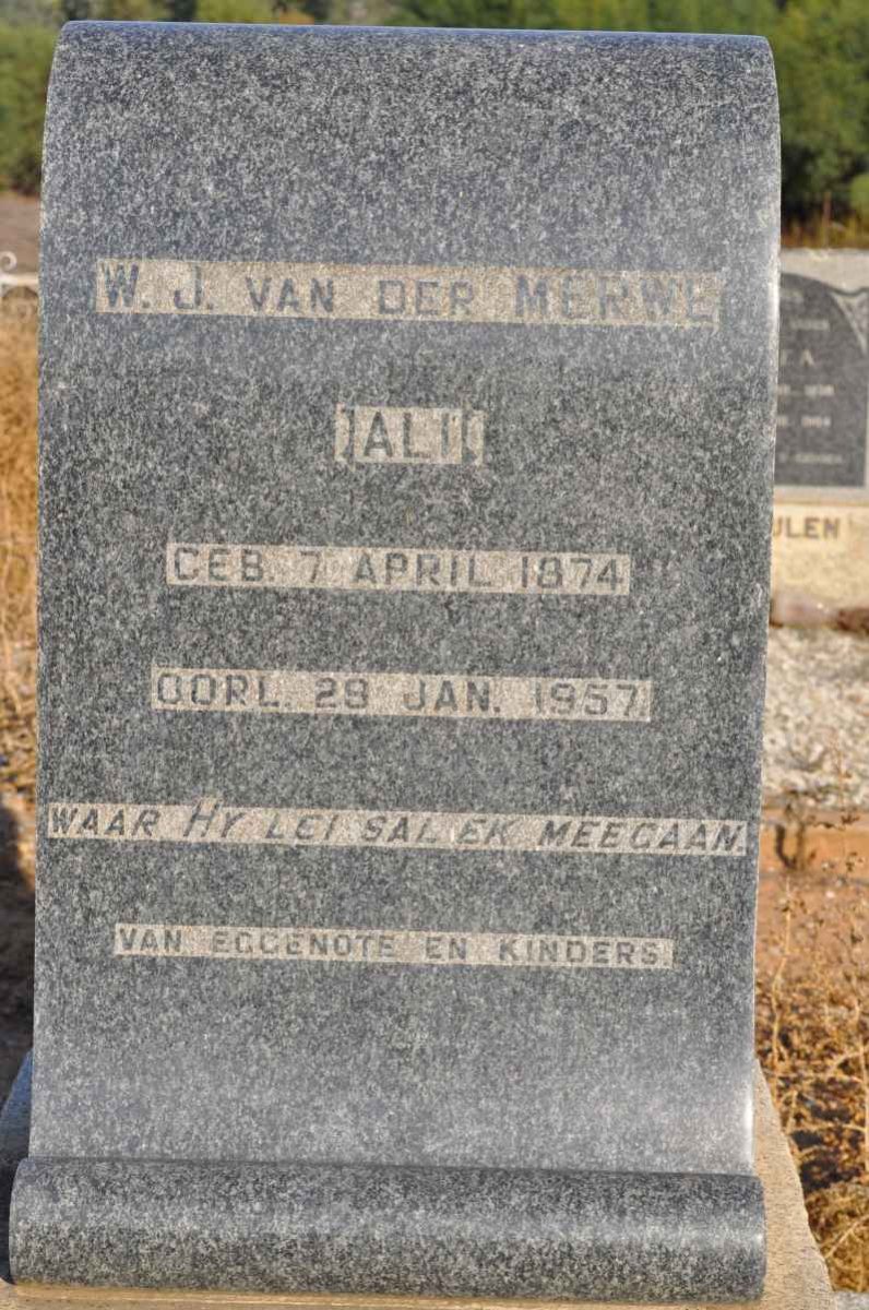 MERWE W.J., van der 1874-1957