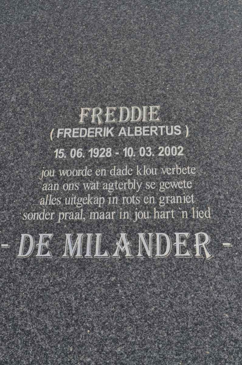 MILANDER Frederik Albertus, de 1928-2002