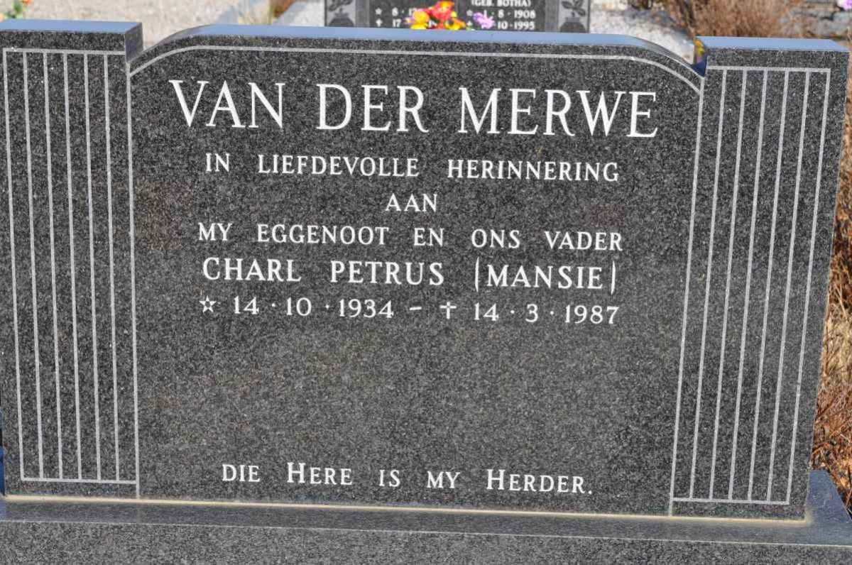 MERWE Charl Petrus, van der 1934-1987