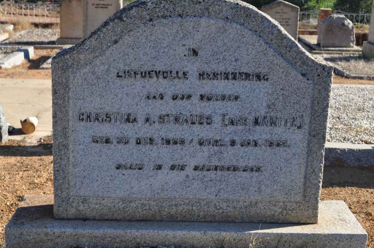 STRAUSS Christina A. nee MARITZ 1869-1962