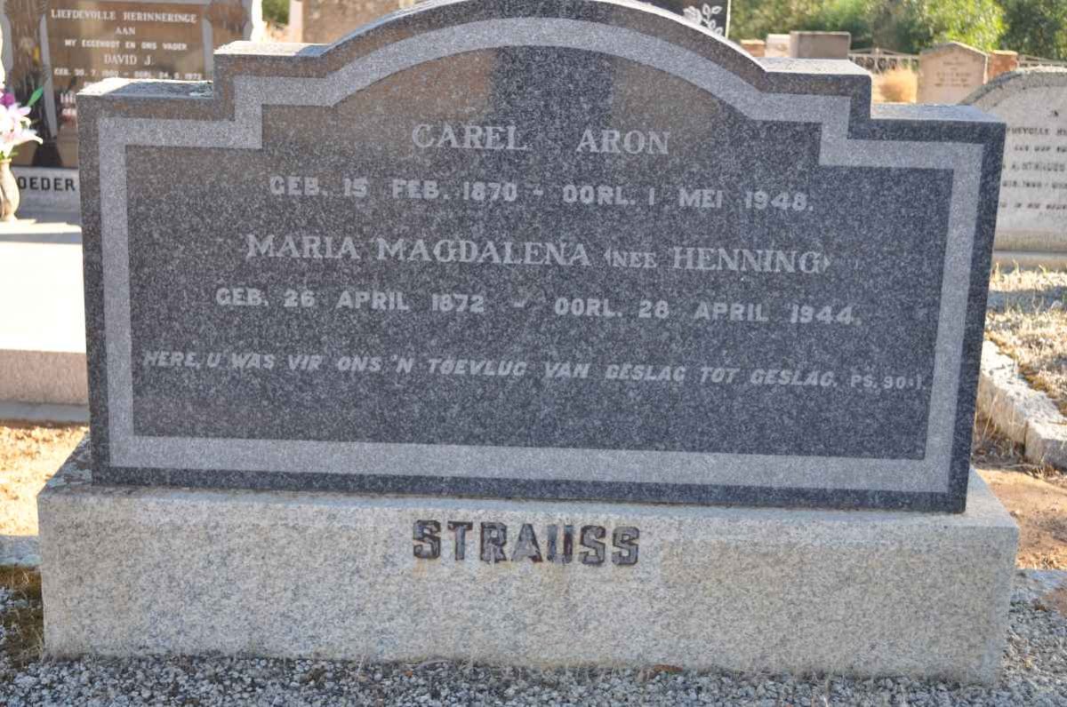 STRAUSS Maria Magdalena nee HENNING 1872-1944