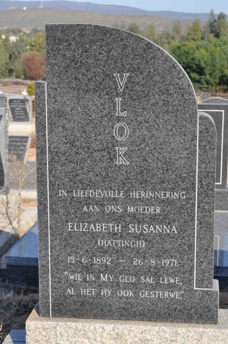 VLOK Elizabeth Susanna nee HATTINGH 1892-1971