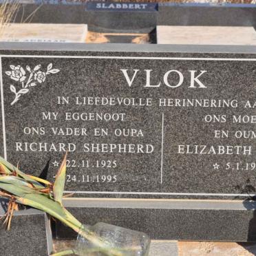 VLOK Richard Shepherd 1925-1995 &amp; Elizabeth Maria 1933-