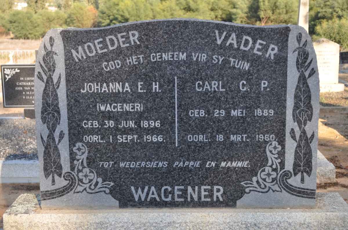 WAGENER Carl C.P. 1889-1960 & Johanna E.H. WAGENER 1896-1966
