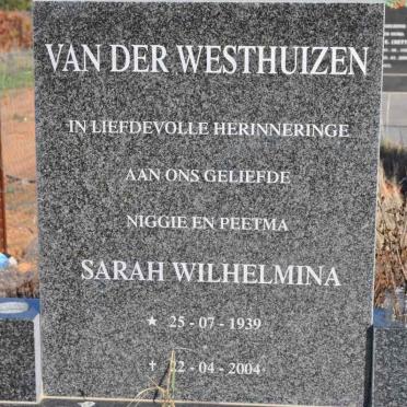 WESTHUIZEN Sarah Wilhelmina, van der 1939-2004