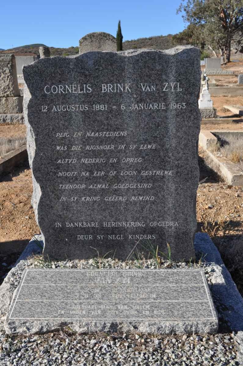 ZYL Cornelis Brink, van 1881-1963 :: VAN ZYL Cornelis Brink -1999