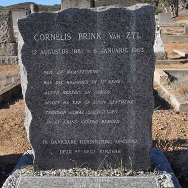 ZYL Cornelis Brink, van 1881-1963 :: VAN ZYL Cornelis Brink -1999