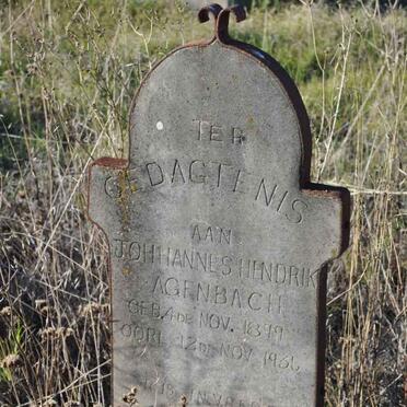 AGENBACH Johannes Hendrik 1899-1936