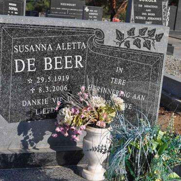 BEER Susanna Aletta, de 1919-2006
