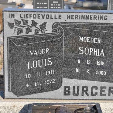 BURGER Louis 1911-1972 &amp; Sophia 1919-2000