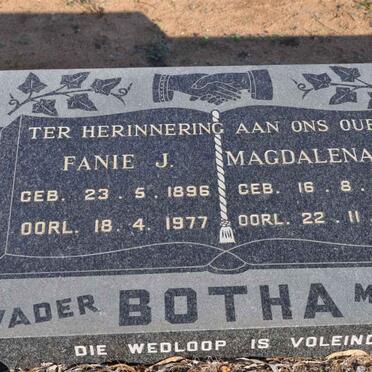 BOTHA Fanie J. 1896-1977 &amp; Magdalena J.J. 1897-1973