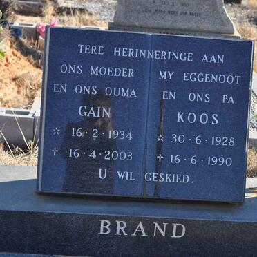 BRAND Koos 1928-1990 &amp; Gain 1934-2003