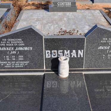 BOSMAN Johannes Jakobus 1919-2001 &amp; Anna Johanna 1921-2005
