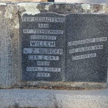 BURGER Willem V.Z. 1889-1957