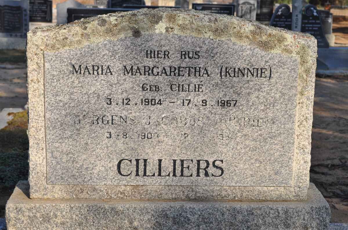 CILLIERS Jurgens Jacobus 1900-198? &amp; Maria Margaretha CILLIE 1904-1967