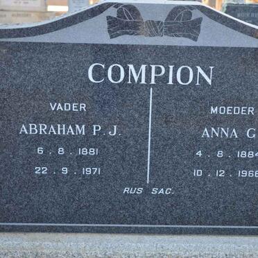 COMPION Abraham P.J. 1881-1971 &amp; Anna C. 1884-1966