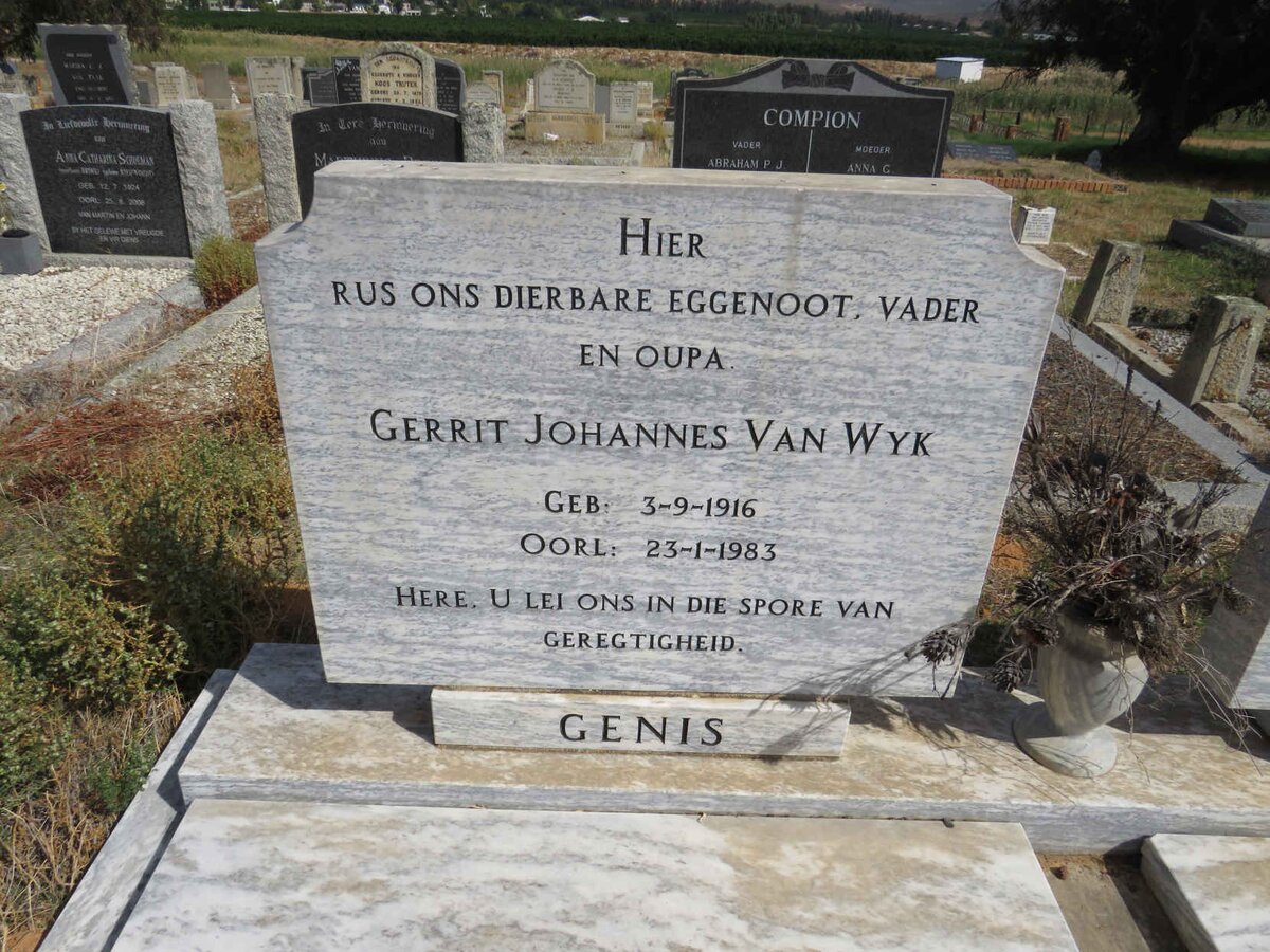 GENIS Gerrit Johannes Van Wyk 1916-1983 & Catharina Maria Jeanetta MARSHALL 1914-1987_2