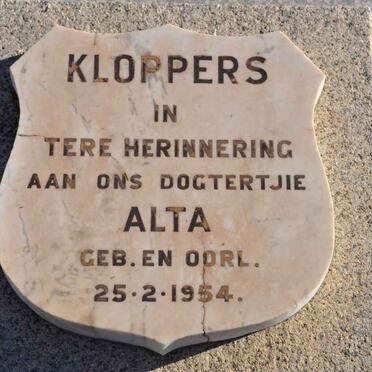 KLOPPERS Alta 1954-1954