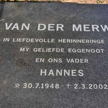 MERWE Hannes, van der 1948-2002