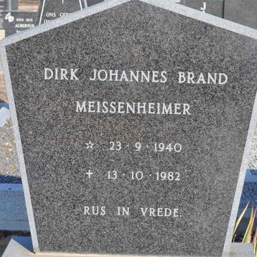 MEISSENHEIMER Dirk Johannes Brand 1940-1982