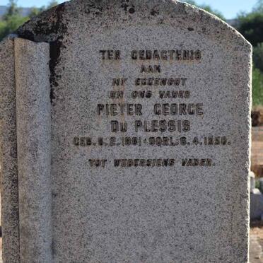 PLESSIS Pieter George, du 1881-1950