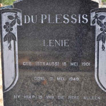 PLESSIS Lenie, du nee STRAUSS 1901-1949