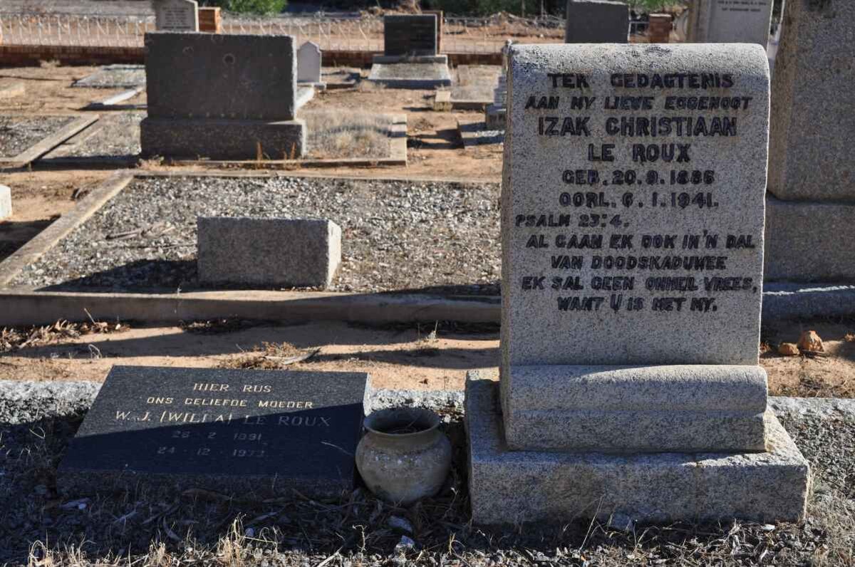 ROUX Izak Christiaan, le 1886-1941 &amp; W.J. 1891-1973