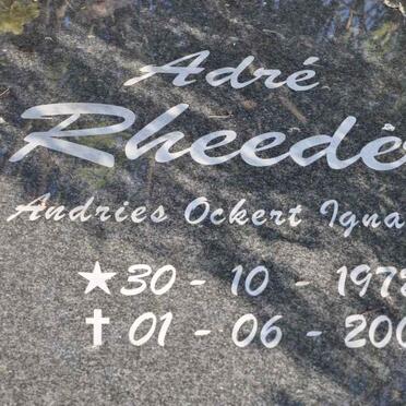 RHEEDER Andries Ockert Ignatius 1972-2002