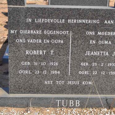 TUBB Robert T. 1926-1984 &amp; Jeanetta J. 1932-1985