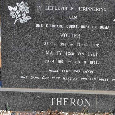 THERON Wouter 1896-1972 &amp; Matty VAN ZYL 1901-1972