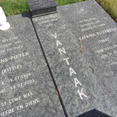 TAAK Frans Pieter, van 1926-2001 & Katrina Elizabeth 1933-2017