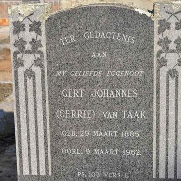 TAAK Gert Johannes, van 1885-1962