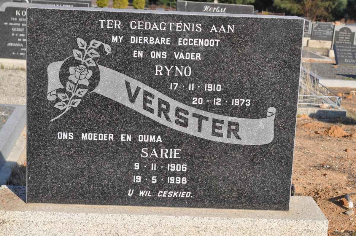 VERSTER Ryno 1910-1973 &amp; Sarie 1906-1998