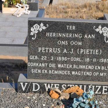 WESTHUIZEN Petrus A.J., v.d. 1896-1985