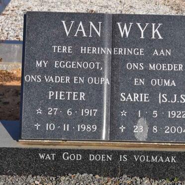 WYK Pieter, van 1917-1989 &amp; S.J.S. 1922-2004