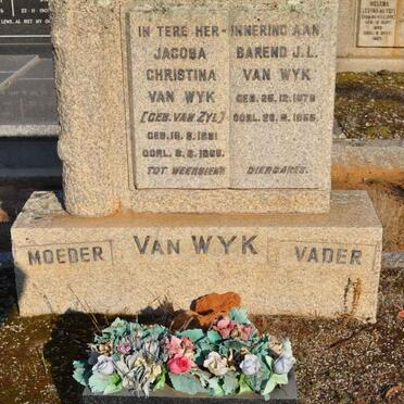 WYK Barend J.L., van 1878-1956 &amp; Christina VAN ZYL 1881-1966 :: LE ROUX Daleen 1913-1982