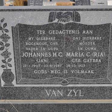 ZYL Johannes H.C., van 1907-1987 &amp; Maria C. GAYBBA 1923-