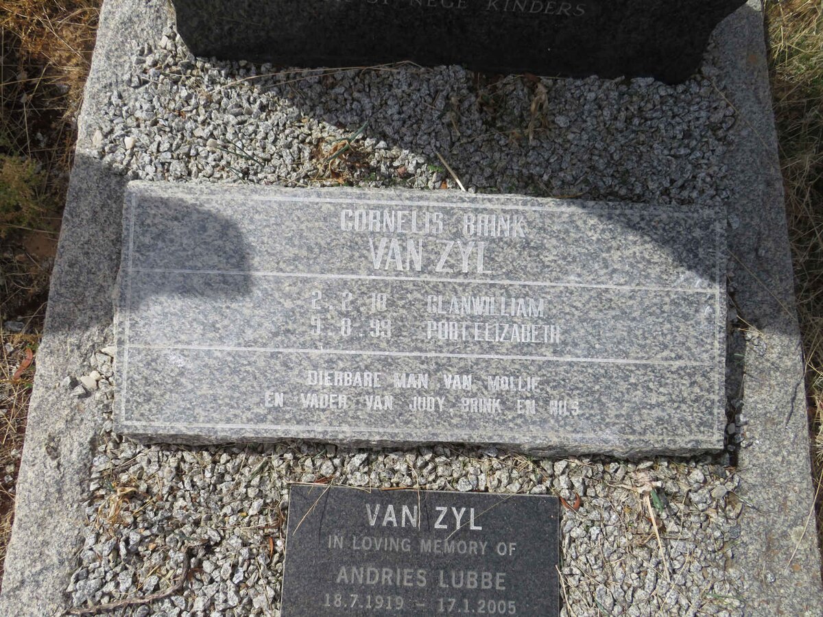 ZYL Cornelis Brink, van 1910-1999 :: VAN ZYL Andries Lubbe 1919-2005